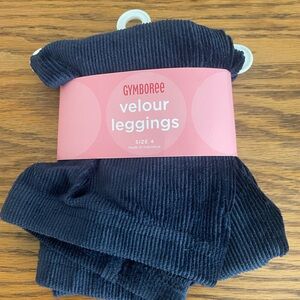 Gymboree girl’s blue velour leggings size 4 NWT
